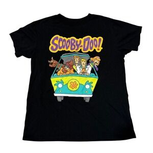 Scooby Doo Graphic T Shirt Black‎ Short Sleeve Crew Neck Unisex Adult Large
